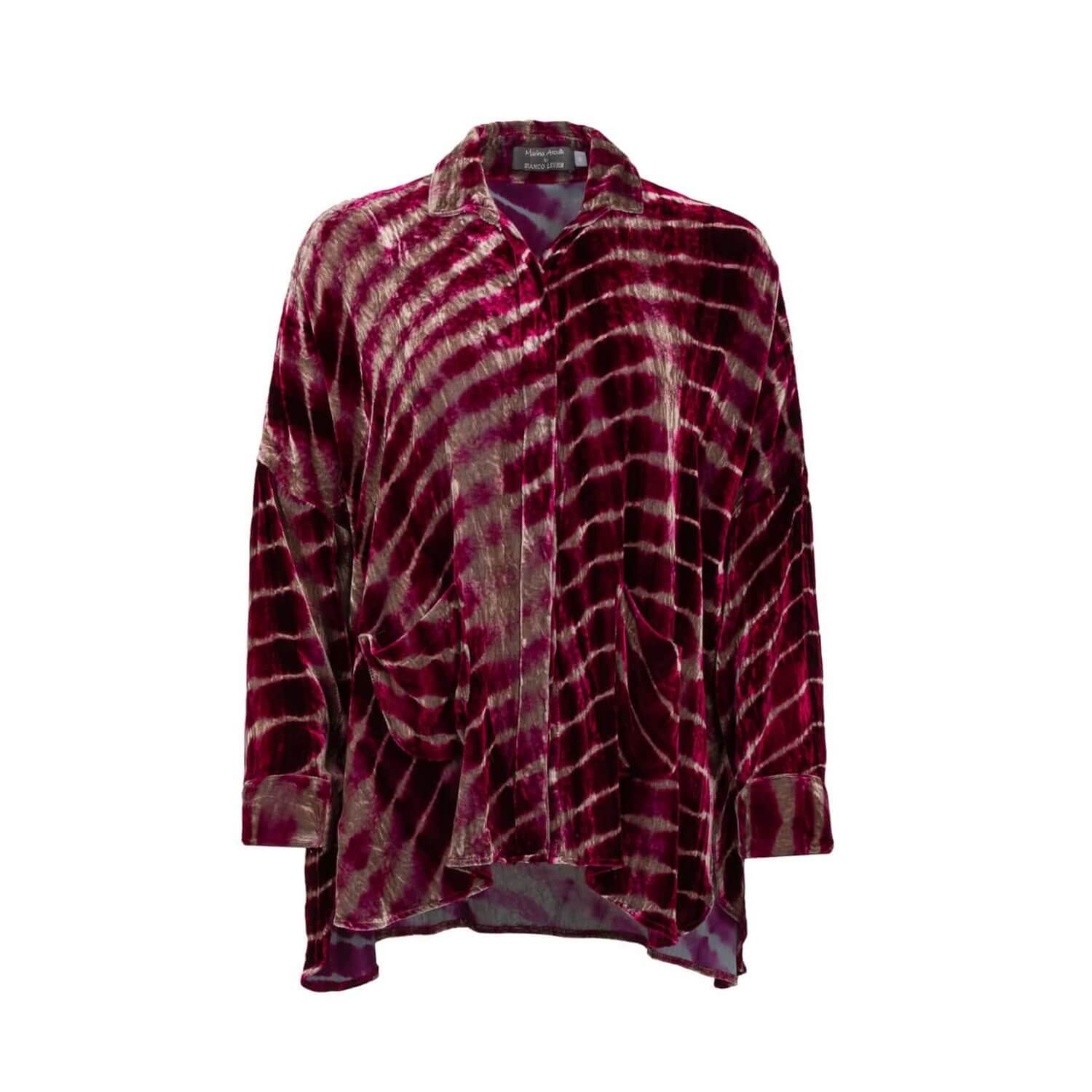 GABY VELVET SHIRT TIE DYE PINK TAUPE