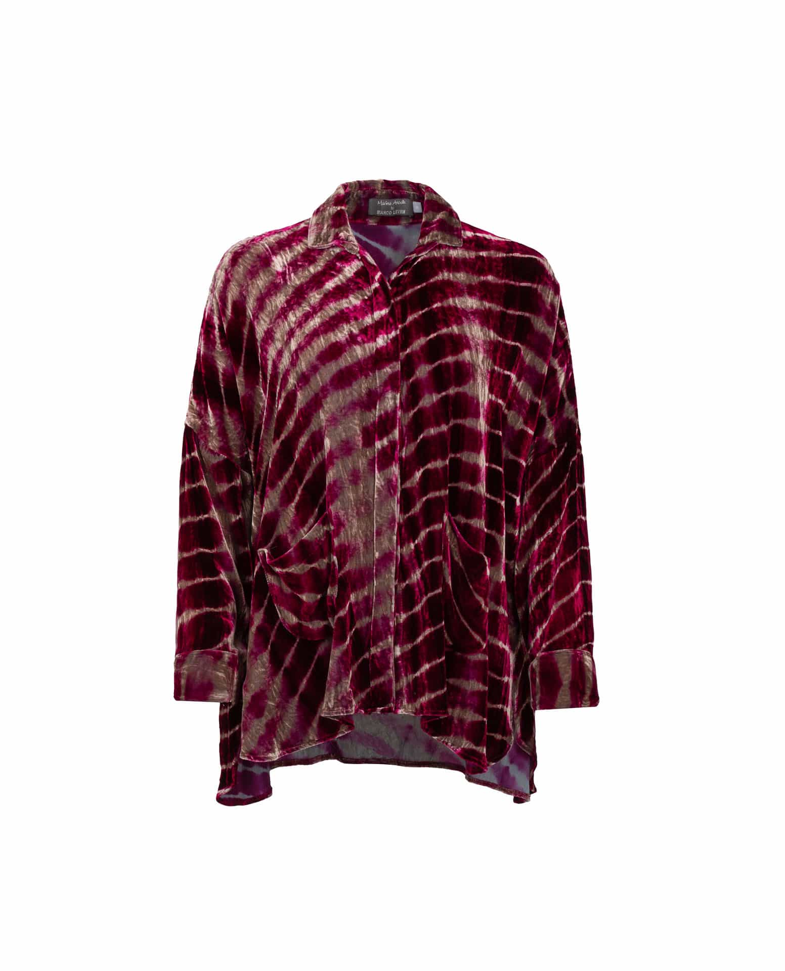 GABY VELVET SHIRT TIE DYE PINK TAUPE