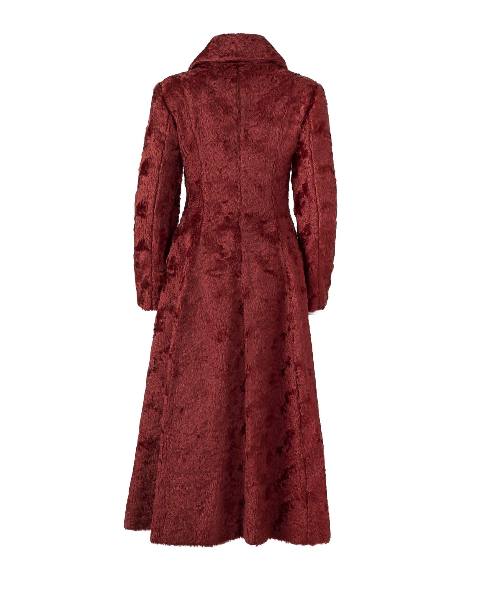 EVA MOHAIR LONG COAT BRICK - online at Marina Anouilh Gstaad