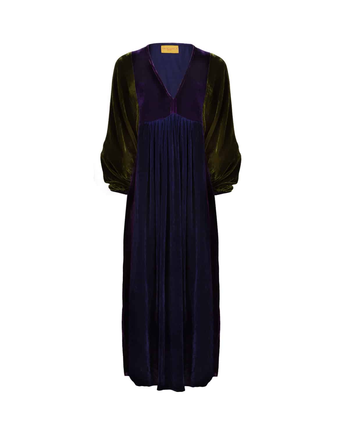 NALIA DRESS PATCHWORK PLUM AND OLIVE