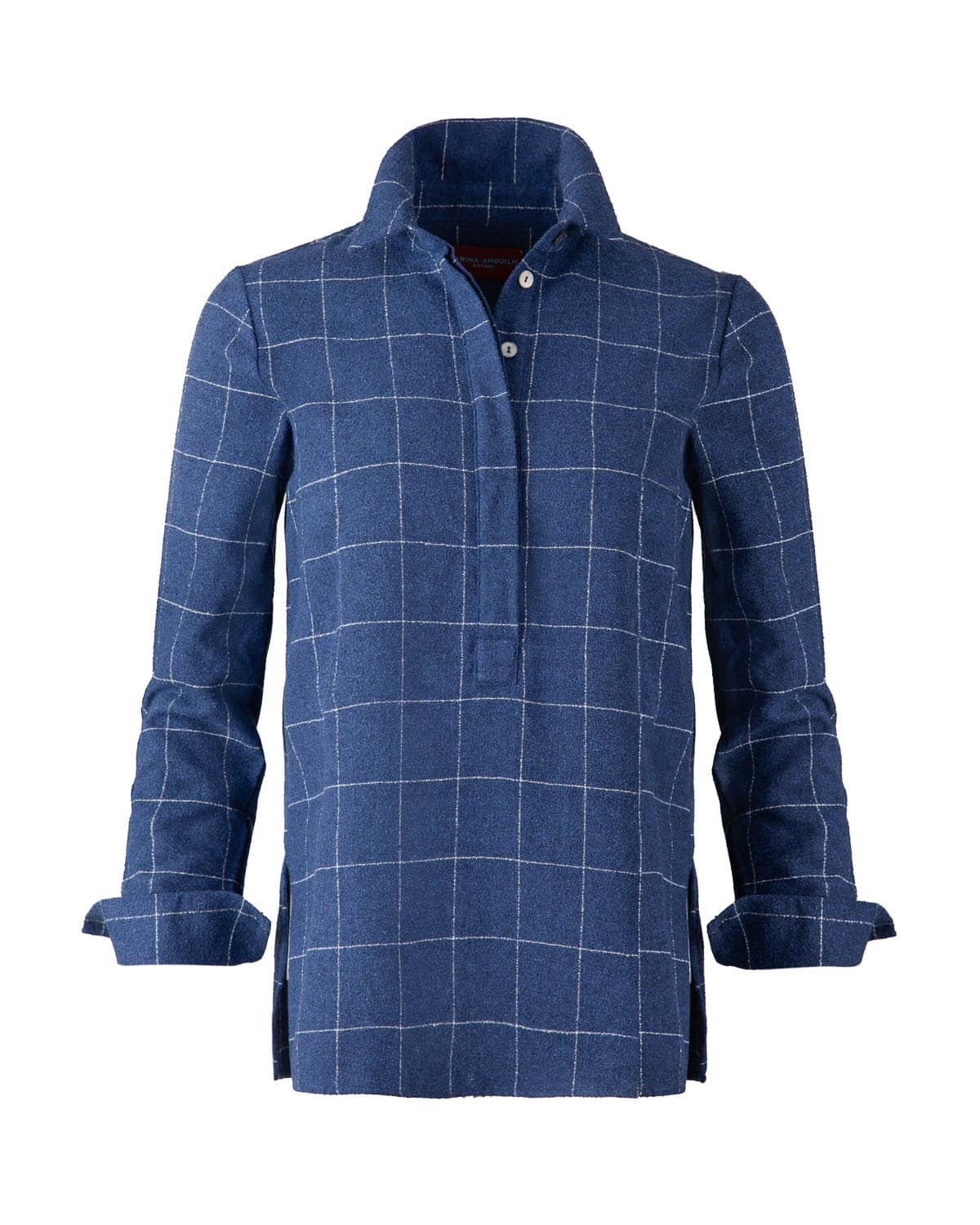 DOMINIQUE SHIRT DENIM BLUE WHITE TARTAN