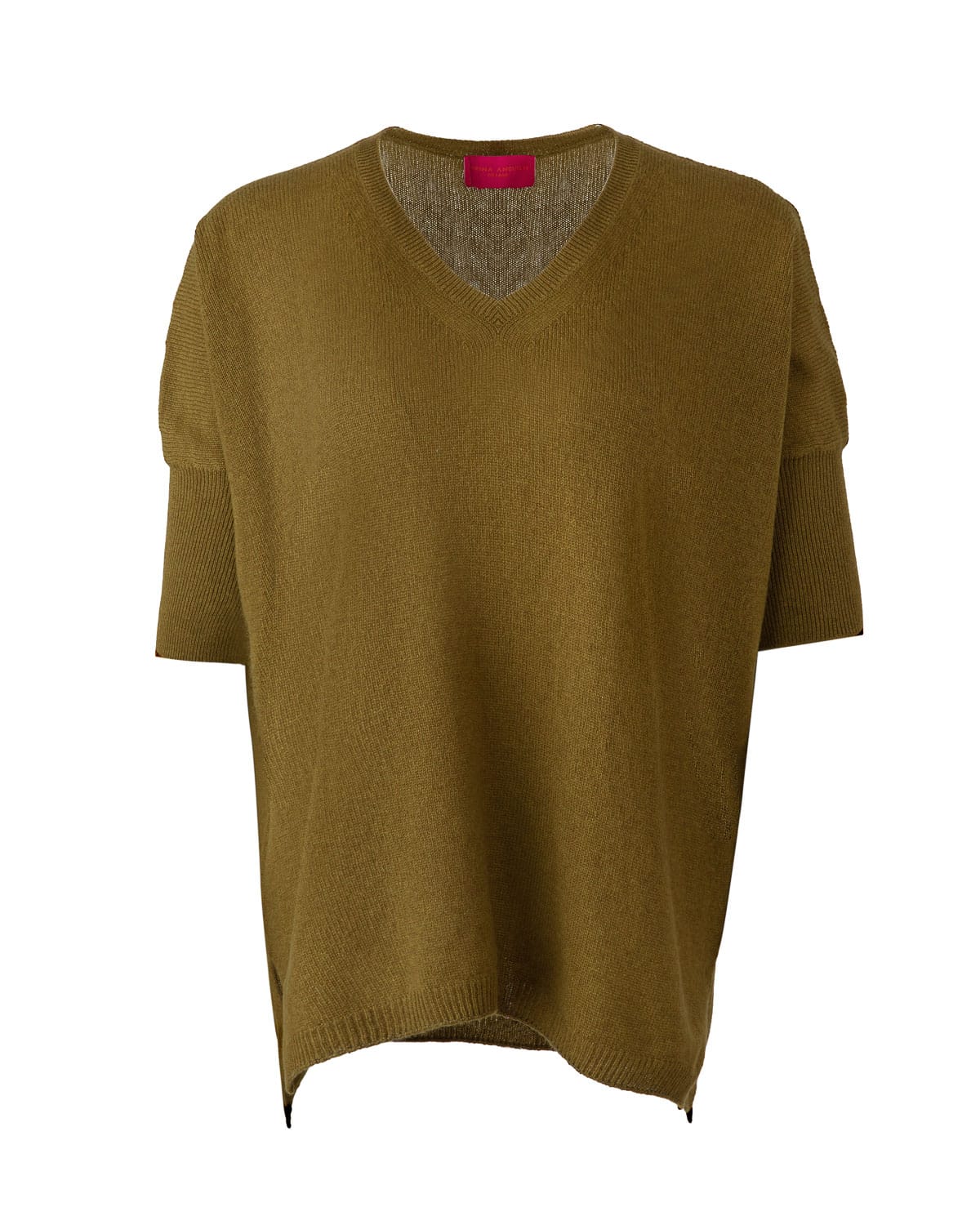 MARINA V-NECK CASHMERE PULLOVER KAKI